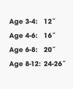 kids bike size chart