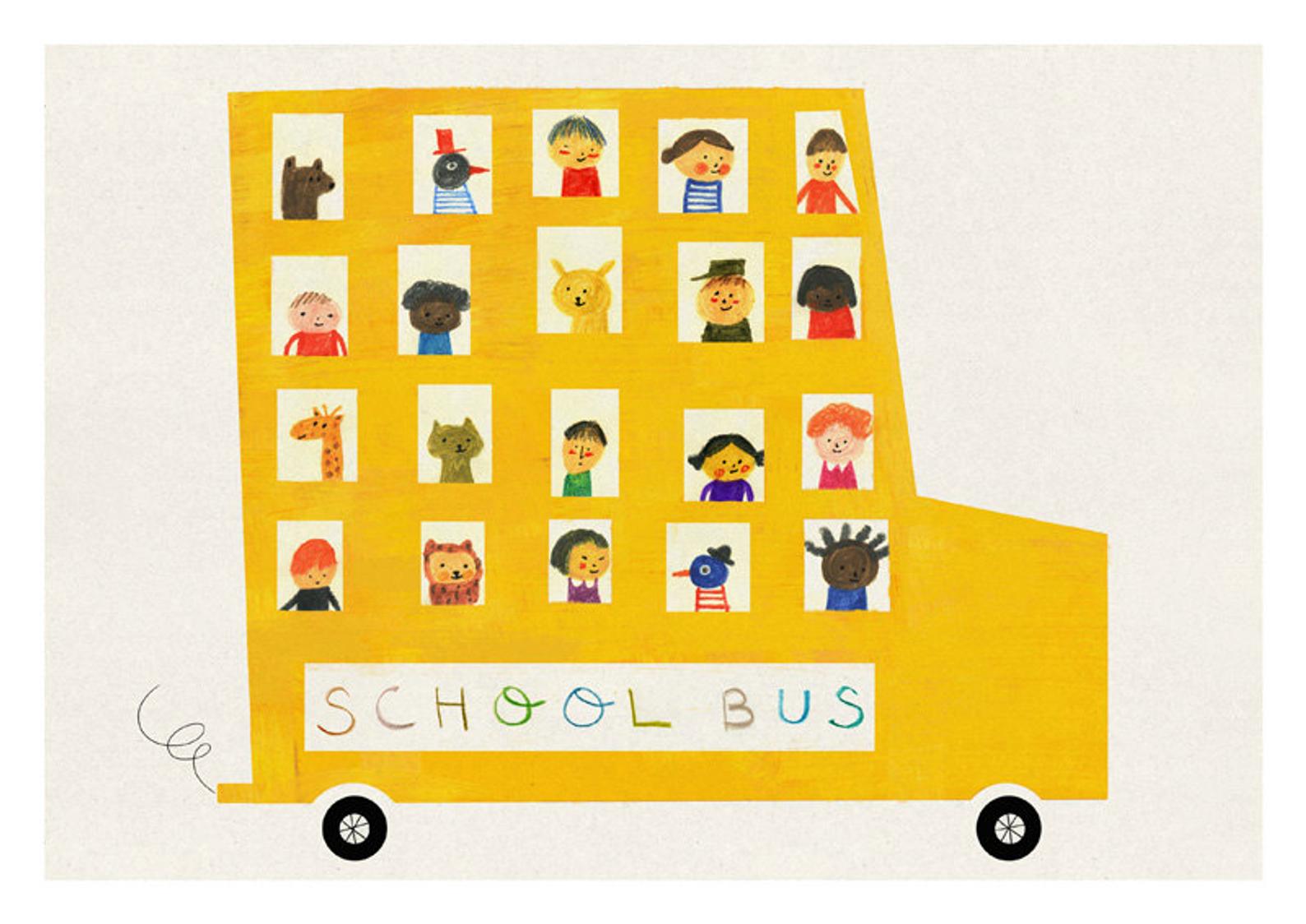 school bus print